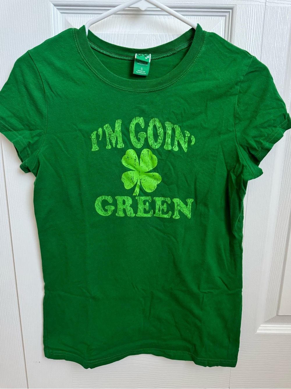 Target Green Short Sleeve Tee with Shamrock Graphic
